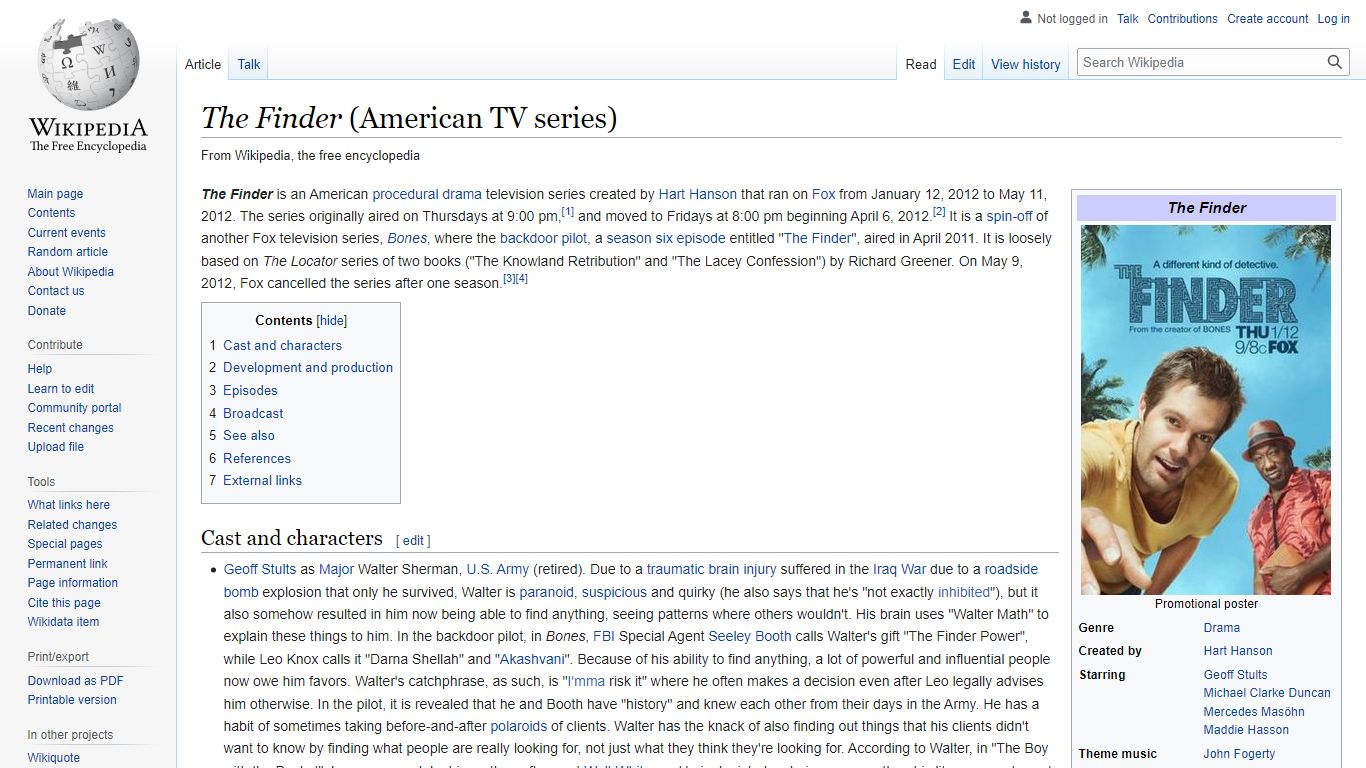 The Finder (American TV series) - Wikipedia